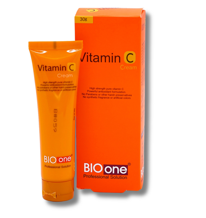 Bio One Vitamin C Cream 30gm with Ethylated Ascorbic Acid for antioxidant, anti-aging, and skin brightening benefits