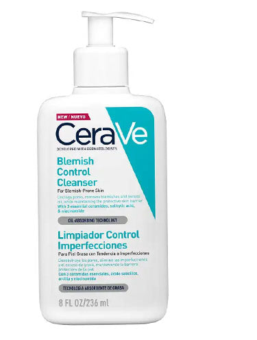 CeraVe Blemish Control Cleanser with salicylic acid for acne-prone and blemish-prone skin