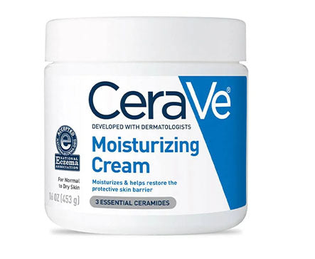 CeraVe Moisturizing Cream with ceramides and hyaluronic acid for dry and sensitive skin