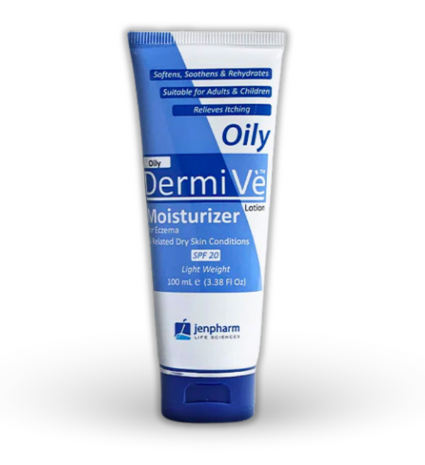 Product image of Dermive Oily Moisturizer 100ml, a lightweight, oil-free lotion for oily skin.