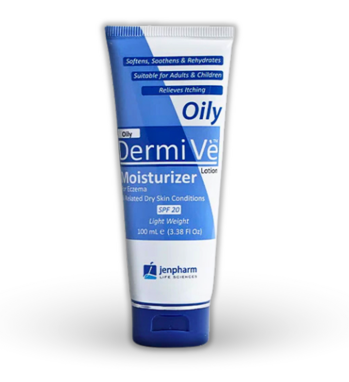 Product image of Dermive Oily Moisturizer 100ml, a lightweight, oil-free lotion for oily skin.