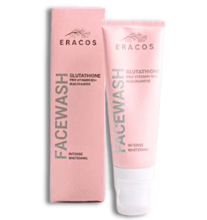Eracos Intense Whitening Face Wash – Brightening and cleansing face wash with Glutathione and Vitamin C for glowing, smooth, and refreshed skin