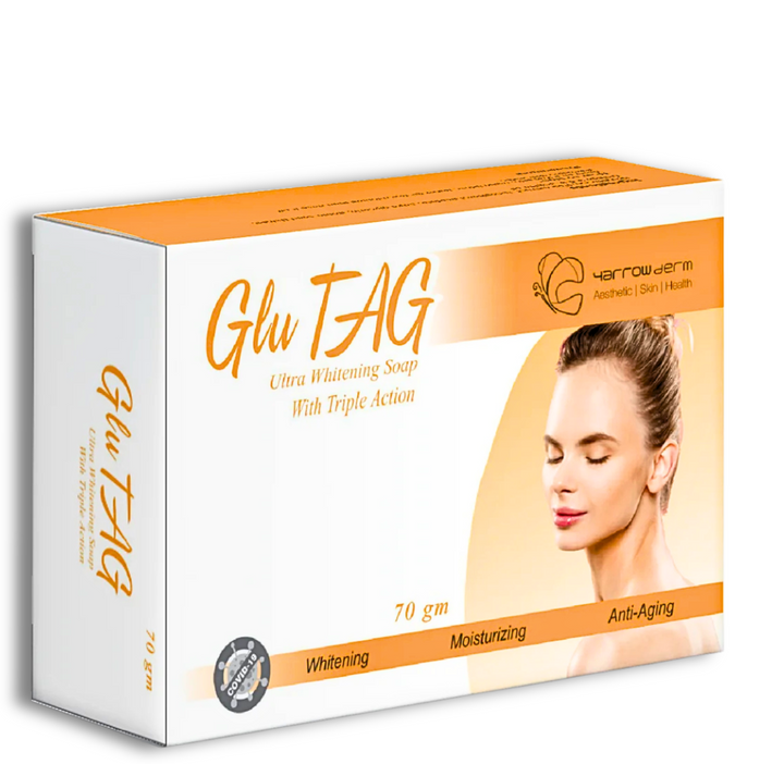 Glu Tag Ultra Whitening Soap 70gm – Glutathione Skin Whitening & Brightening Soap