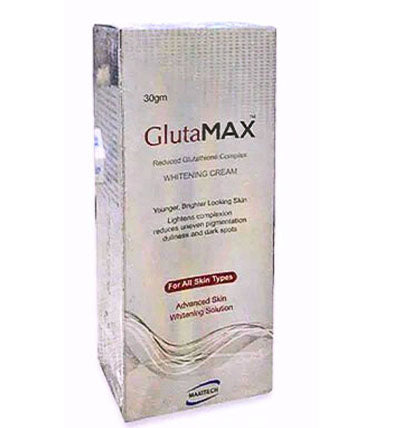 GlutaMax Whitening Cream 30gm skin lightening cream for dark spots, pigmentation removal, and glowing skin"
