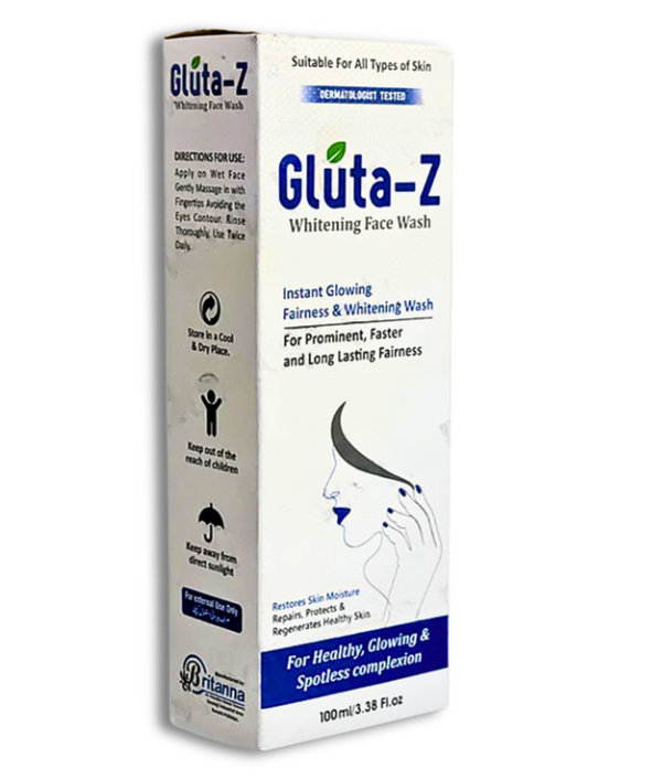 Gluta Z Whitening Face Wash – Brightening and cleansing face wash for glowing, smooth, and even-toned skin