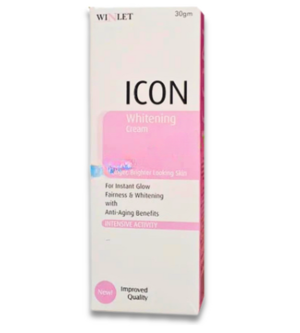 Icon Whitening Cream for glowing, fair, and even-toned skin – reduces pigmentation, dark spots, and dullness.