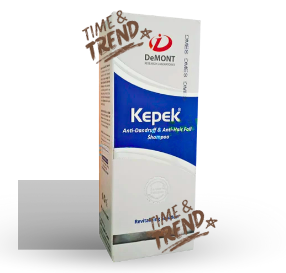 A 100ml bottle of Kepek Anti-Dandruff & Anti-Hair Fall Shampoo, with a clear or white label.
