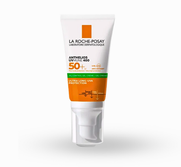 La Roche-Posay Anthelios Anti-Shine Cream Gel SPF 50+ sunscreen bottle
