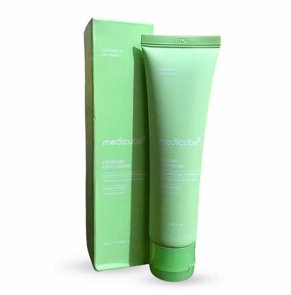 Medicube Exosome Cica Cream 50ml jar, a soothing and repairing moisturizer.
