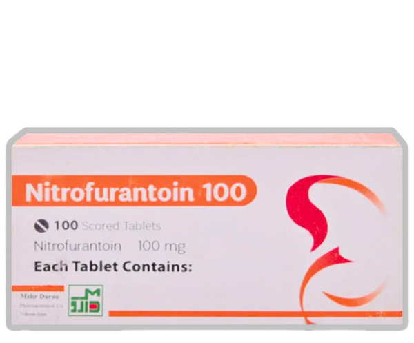 Nitrofurantoin 100mg imported tablets, 100 count, for treating urinary tract infections