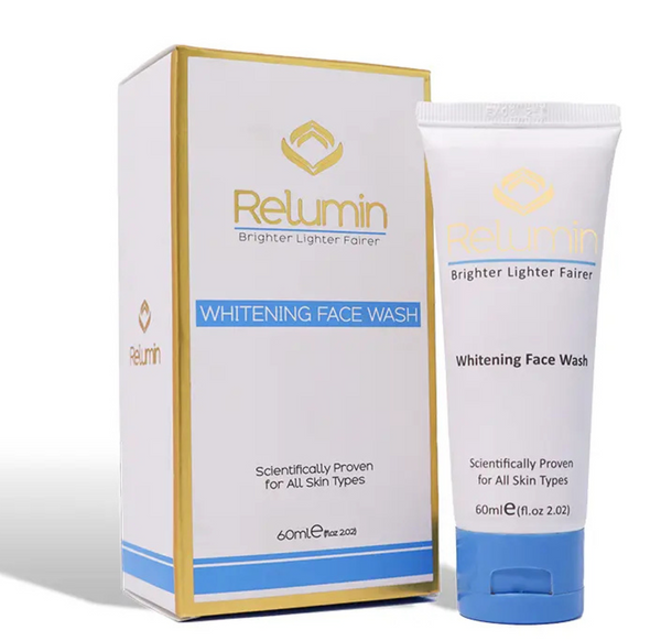 Relumin Whitening Face Wash 60ml – Brightening and cleansing face wash with Glutathione for glowing, even-toned, and refreshed skin
