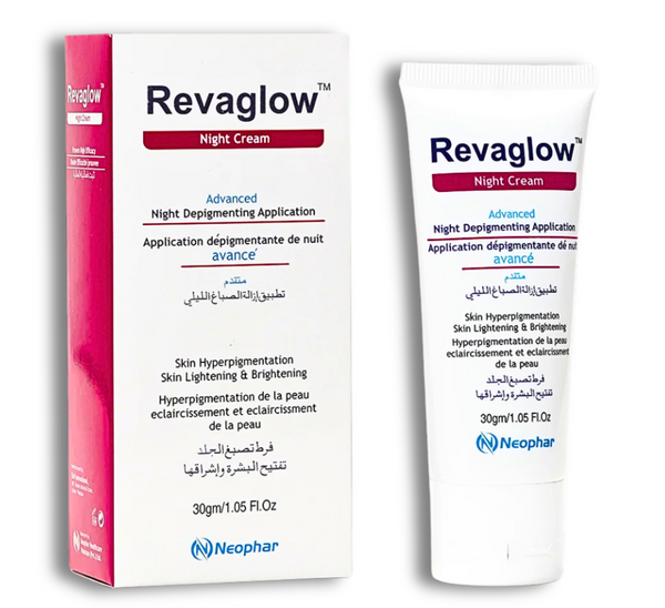 Revaglow Night Cream 30gm for overnight skin repair, glow, and hydration – reduces pigmentation and dullness.