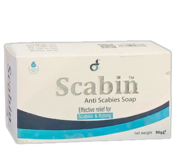 Scabin Anti Scabies Soap 90g with Tea Tree Oil and Sulphur, for treating and preventing scabies and itching