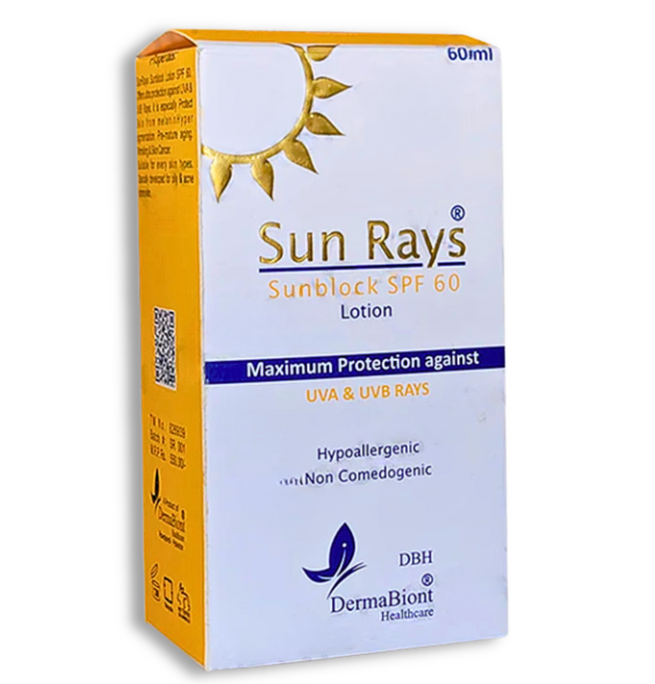 Sun Rays SPF 60 sunscreen lotion for face and body daily use